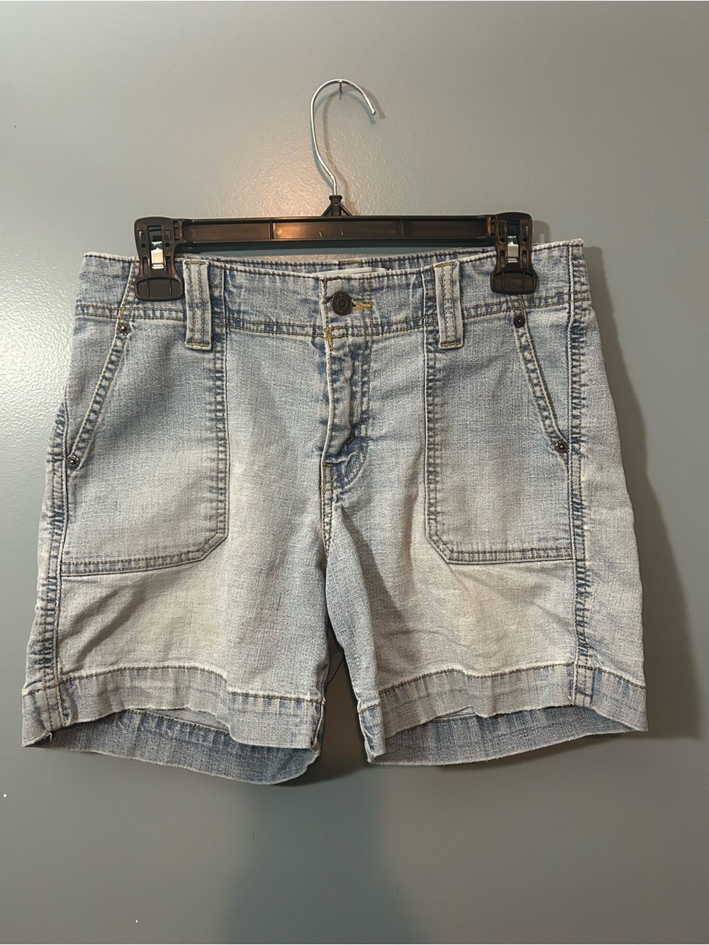 Levi's Light Blue Denim Patch Pocket Shorts